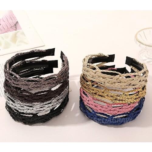 Fashion Headband Woman Hairband Cortex Twist Braid Non-slip Headbands Girls Hair Hoop Bezel Colorful Hair Accessories 2021 New