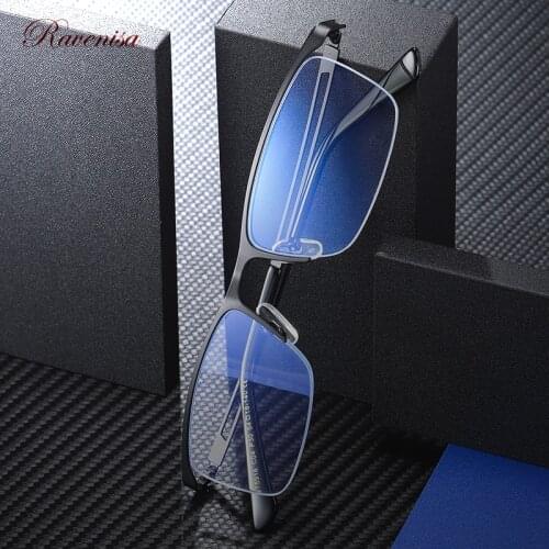 RAVENISA 2020 Fashion Optical Glasses For Men Square Computer Anti Blue Light Blocking Lenses Male Half Frame