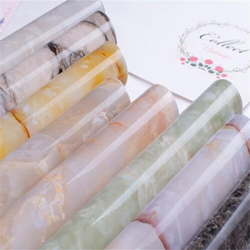 Marble Self Adhesive PVC Wallpaper Living Room Peel and Stick Waterproof Kitchen Cabinets Desktop Renovation Stickers