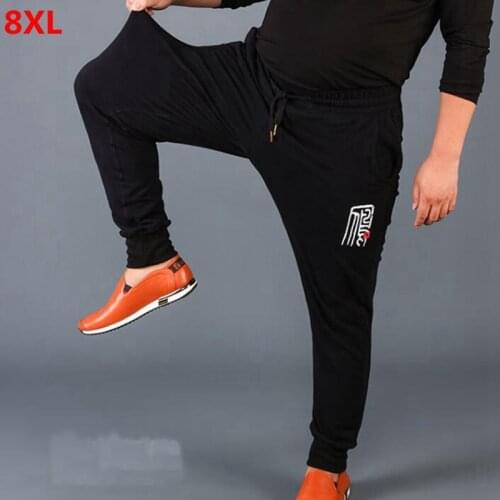 Men Big size trousers with XL close shut fat oversize feet 6 feet pants pants men mens black 7XL 8XL