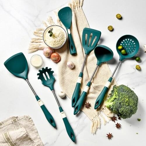 Silicone Cooking Kitchen Utensils Set Non-Stick Spatula Shovel Spoon Noodle spoon Rice Scoop Cooking Tools Kitchen Tool Set