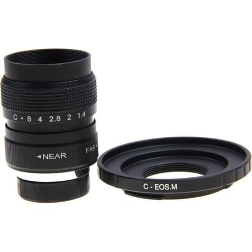 25mm F1.4 CCTV Movie lens+C Mount to Canon EOS M M2 M3 M5 M6 M10 Mirrorless Camera