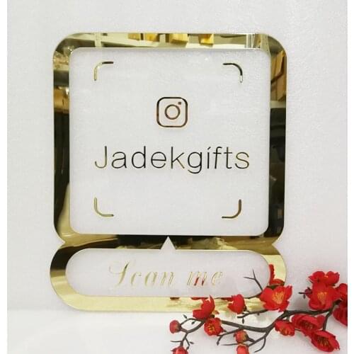 Custom Instagram User Name Personalized Mirror Gold Acrylic Laser Cut Instagram Sign
