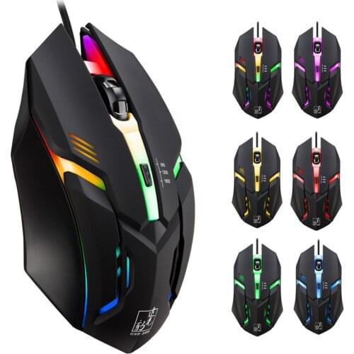 7 Bright Colorful ABS Wired LED Light 4 Button 1600DPI Optical Usb Ergonomic Pro Gamer Optical Wired Computer Gaming Mouse 1.2m