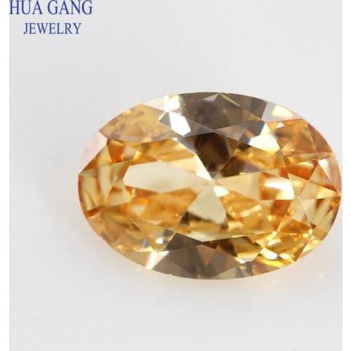 Size 2x3~18x25mm Oval Shape Cut 5A Champagne CZ Stone Synthetic Gems Cubic Zirconia For Jewelry Wholesale Free Shipping