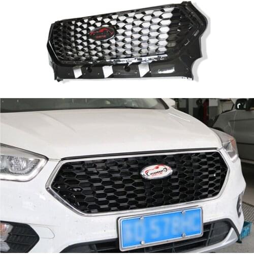 For Kuga Racing Grill For Escape Kuga 2015 2016 2017 Modified Front Bumper Grilles Mesh Cover Front Grills Grille For Trims