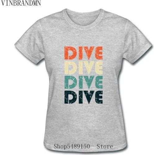 Retro Dive Distressed Diving Springboard Diver Gift T-Shirt Classic Deep Sea Diver Cotton Tshirts Streetwear Women Swimming Tees