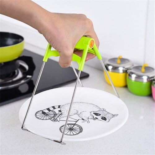 Stainless Steel Foldable Hot Bowl Clip Pot Dish Holder Steamer Lifter Picker Plate Anti-hot Clamp Gripper Tools Kitchen Gadgets