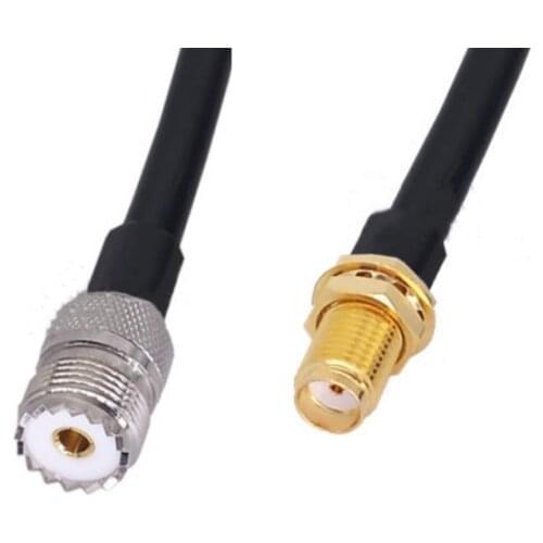 UHF PL259 Female To SMA Female connector 5D-FB 50-5 Coaxial RF Adapter Jumper Cable 50ohm