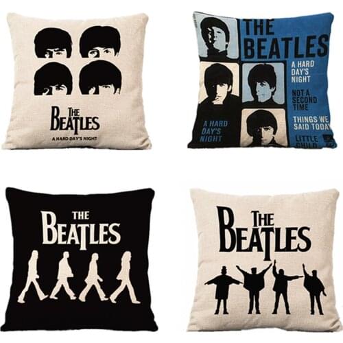 Vintage British Star Cushion Cover For Home Decorative British Band Pillows Cover Invisible Zippered Throw PillowCases 45X45cm
