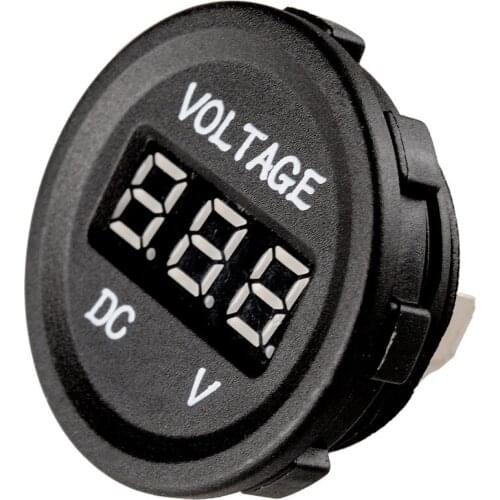 Waterproof Round Digital Voltmeter Measuring LED Indicator Durable Mini Protection Motorcycle Boat Truck Car Mounted Voltage