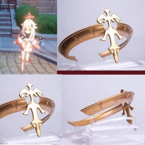 Genshin Impact Paimon Cosplay Halo Head Wear Hair Accessory Halloween Headband Hairpin Carnival Party Costume Props