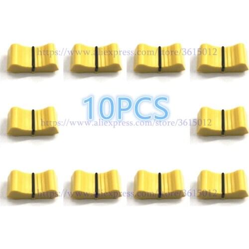 Yellow color! 10pcs/lot Slider Fader knob replace FOR ALLEN & HEATH XONE 1D 2D 3D 4D 32 62 464 S2 Mixer fader Knobs