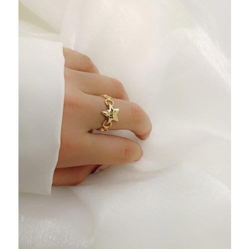 12 pcs/lot new arrival items fashion copper brass casting metal star open finger rings