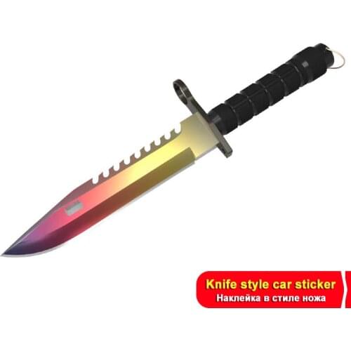 17cm*10cmCar Decals for CS GO Brass Knuckles Knife Car Stickers Waterproof JDM Laptop Auto Vinyl Decoration Car Wrap