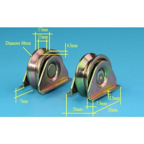 2 Inch Sliding Gate Pulley Outer support groove "V" with 1PCS 6201RS Bearing 4pcs/lot