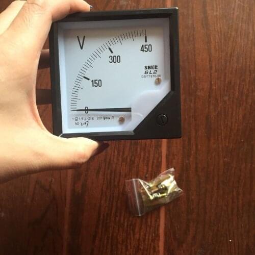 AC 0-450V Fine Tuning Dial Panel Square Analog Voltage Meter Voltmeter 6L2