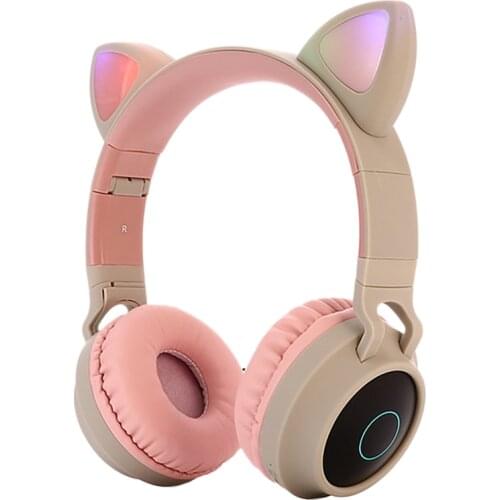 Wireless Headphone, Kids Foldable On-Ear Stereo Wireless Headset With Mic LED Light 5.0 Noise Cancelling