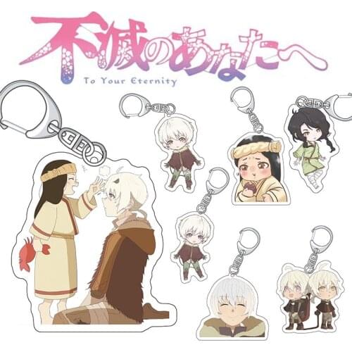 Anime Fumetsu no Anata e To Your Eternity Fushi March Keychain Figure Pendant Keyring Cosplay Collection Acrylic Key Chains