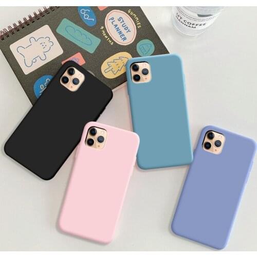 For iPhone 11 Pro Max Case Soft TPU Silicone Case Solid Color Protective Phone Shell For iPhone 11 Pro Max Back Cover Cases
