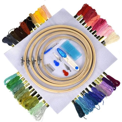 Cross Stitch Hoop Wooden Embroidery Hoop Round Adjustable Bamboo Hoop DIY Needle Arts Craft Sewing Tools Accessories For Women