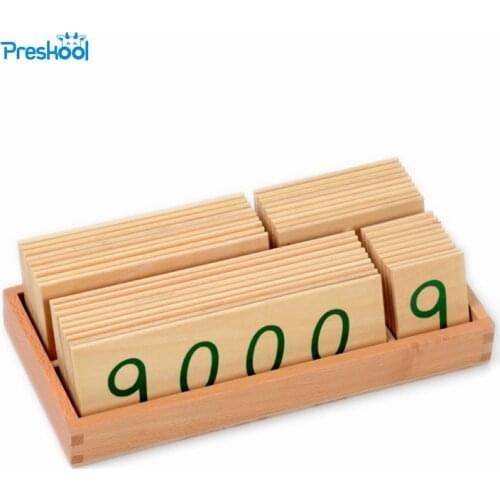 Baby Toy Wood Number Cards 1-9000 Montessori Math Preschool Early Childhood Education Kids Brinquedos Juguetes