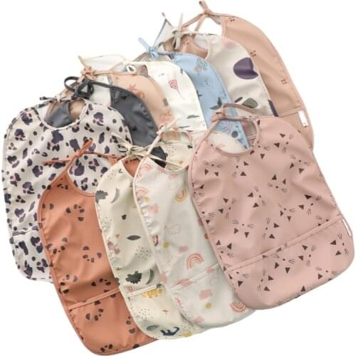 Unisex Baby Bibs cotton-Layered Fabri waterproof Terry Drooler Bibs with Snaps baby girl Drooling Bib