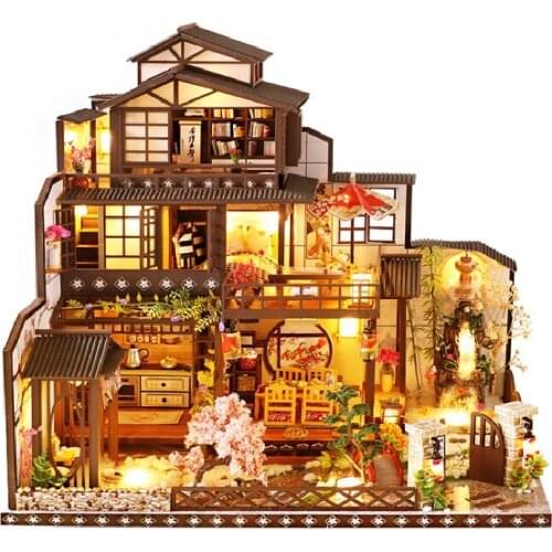 Diy 3D wooden Miniature Leisurely villa Dollhouse building assembly kits home decoration Christmas birthday gift