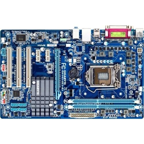 For Gigabyte GA-P61-DS3-B3 Original Used Desktop Motherboard P61-DS3-B3 H61 LGA 1155 i3 i5 i7 DDR3 ATX