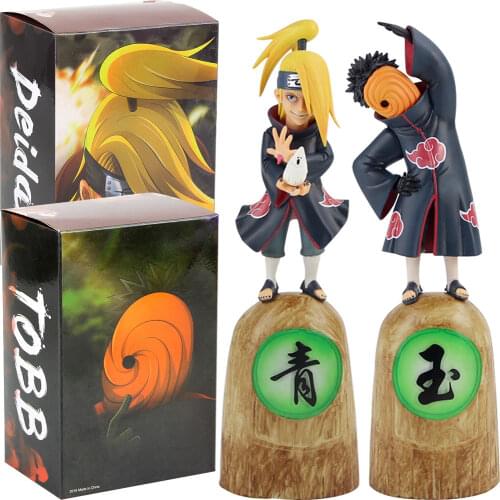 25cm Naruto Shippuden Anime Akatsuki Deidara Uchiha Obito PVC Action Figure Cartoon Decoration Model Toy Kids Gift Brinquedos