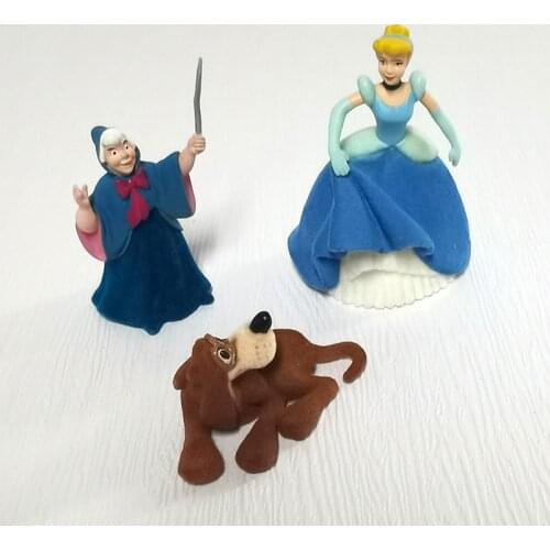 Disney Princess Cinderella Witch & Dog Action Figure Toy 4-5cm Disney Cinderella Princess Dolls Action Toys Gifts for Children