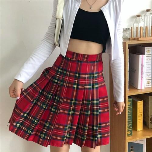 Lengthen Size High Waist Gothic Punk Style Pleated Skirt Goth Skirt Plus Size Goth Skirt Red Skirt Gothic Skirt Harajuku Skirt