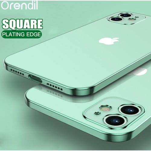 Orendil Classic Square Frame Plating Case for IPhone 12 Mini Pro Max, Soft Cover Clear Back Cover Case for IPhone 11 Pro Max