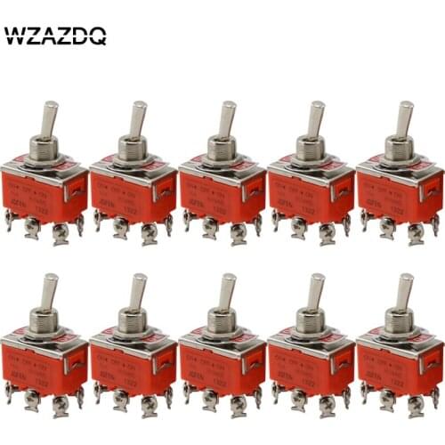 Button switch shaking rocker switch 10pce 1322 single pole single throw toggle power switch six legs three gears