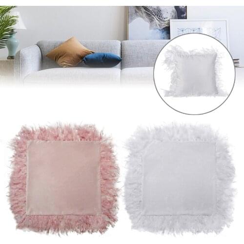 Soft Fur Plush Throw Pillow Case Cover Feather Velvet Waist Cushion Cover Pillowcase Home Bed Room Comfort Decoration 45x45cm