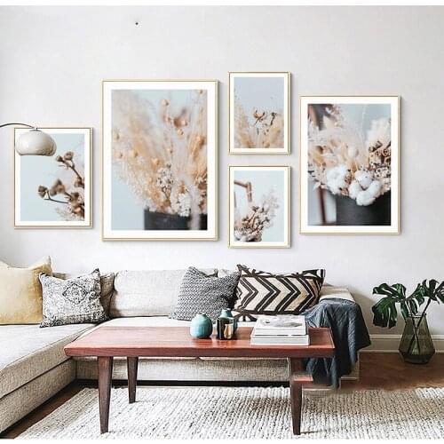 Nodic Canvas Wall Art Flower Plant Posters and Prints Modern Minimalist Paintings for Home Design Frameless Wallpaper