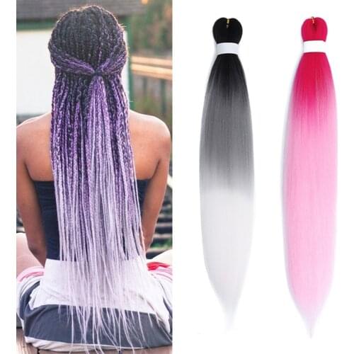 Natifah Braiding Hair Extensions Hair Pre Stretched Synthetic Braid Hair Extension Braids Jumbo Braid Fake Hair Red Pink Color