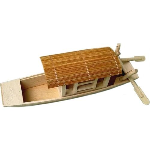 Small Boat Model Safe Long Lasting Wood Exquisite Fishing Boat Ornaments for Home