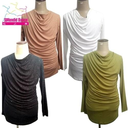 New Ballroom Dance Tops For Men Tap Dance Wear Latino Practice Wear Performance Stage Costume Rumba Tango Dancer Outfits DL7038