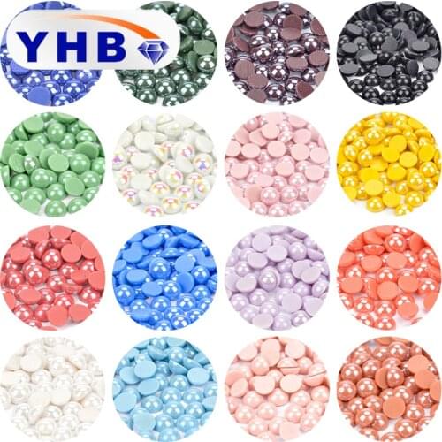 2-10mm Half Round Crystal Imitation Flatback Pearl Beads pearls for crafts DIY Decoration Nail Art Jewelry Findings Accessories