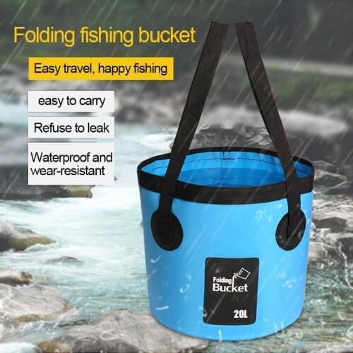 12L 20L Portable Waterproof Water Bag Folding Bucket Water Storage Container Carrier Bags for Fishing Camping Hiking Accessories