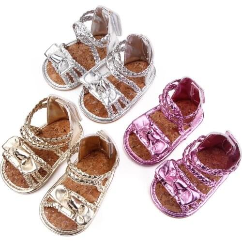 Baby Girl Sandales Newborn Summer Shoes Toddler Princess Rubber Sole Flats for 1 Year Infant Leather Sandalen Cute Bows Doll