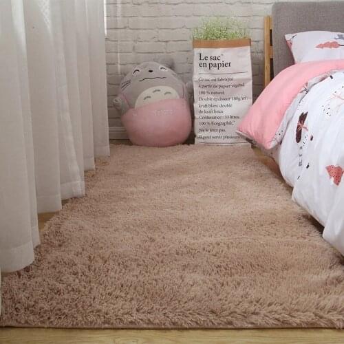 Silky Fluffy Carpet Modern Home Decor Long Plush Shaggy Rug Childrens Play Mats Sofa Living Bedroom Bedside Mat Balcony Carpets