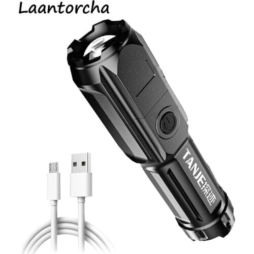Led flashlight waterproof Portable Powerful flashlight USB Rechargeable Ultra Bright torch utdoor Camping Flashlight forBicycle