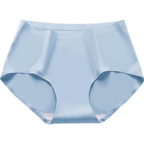 Sexy Women Panties Ice Silk Seemless Brief Invisible Stretch Medium Waist Breathable Bacteriostasis Underwear