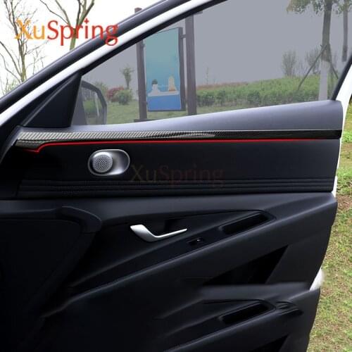For Hyundai Elantra Avante i30 Sedan 2021 Car Inner Door Handle Handrail Panel Cover Trim Strip Garnish Stickers Styling