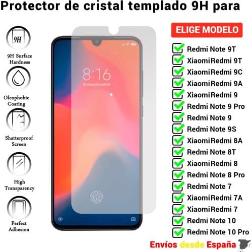 Screen Protector for Xiaomi Redmi Note 9T 9C 9A 9S 9 8A 8T 7 7A 10 Pro. Clear tempered glass for Mobile