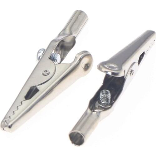 10/50 pcs Single Handle Alligator Clip Nickel plating 10A 50MM Iron Clamp For Testing Electric Probe Meter Crocodile Clip