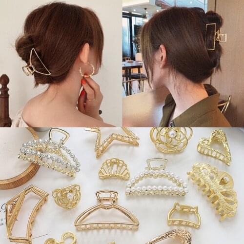 Women Girls Geometric Metal Hair Claw Clip Clamps Hair Crab Large Size Hair Clips Hairpin Diverse Shape Hair Accessories Gifts