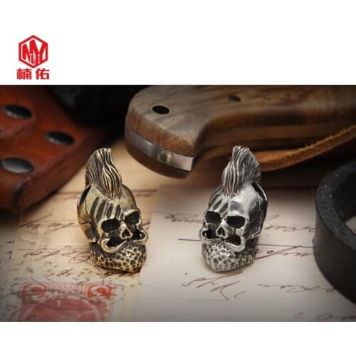 1PC Indian Moxigan Soul Skull Paracord Beads Knife Beads Rope Cord Necklace Bracelet Flashlight EDC Beads Lanyard Pendants